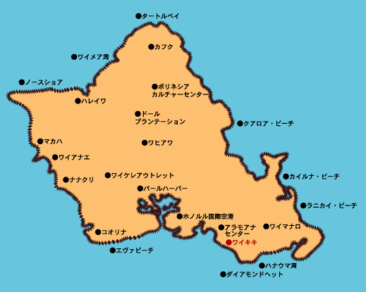 ハワイ地図素材01 ハワイアン素材 Com